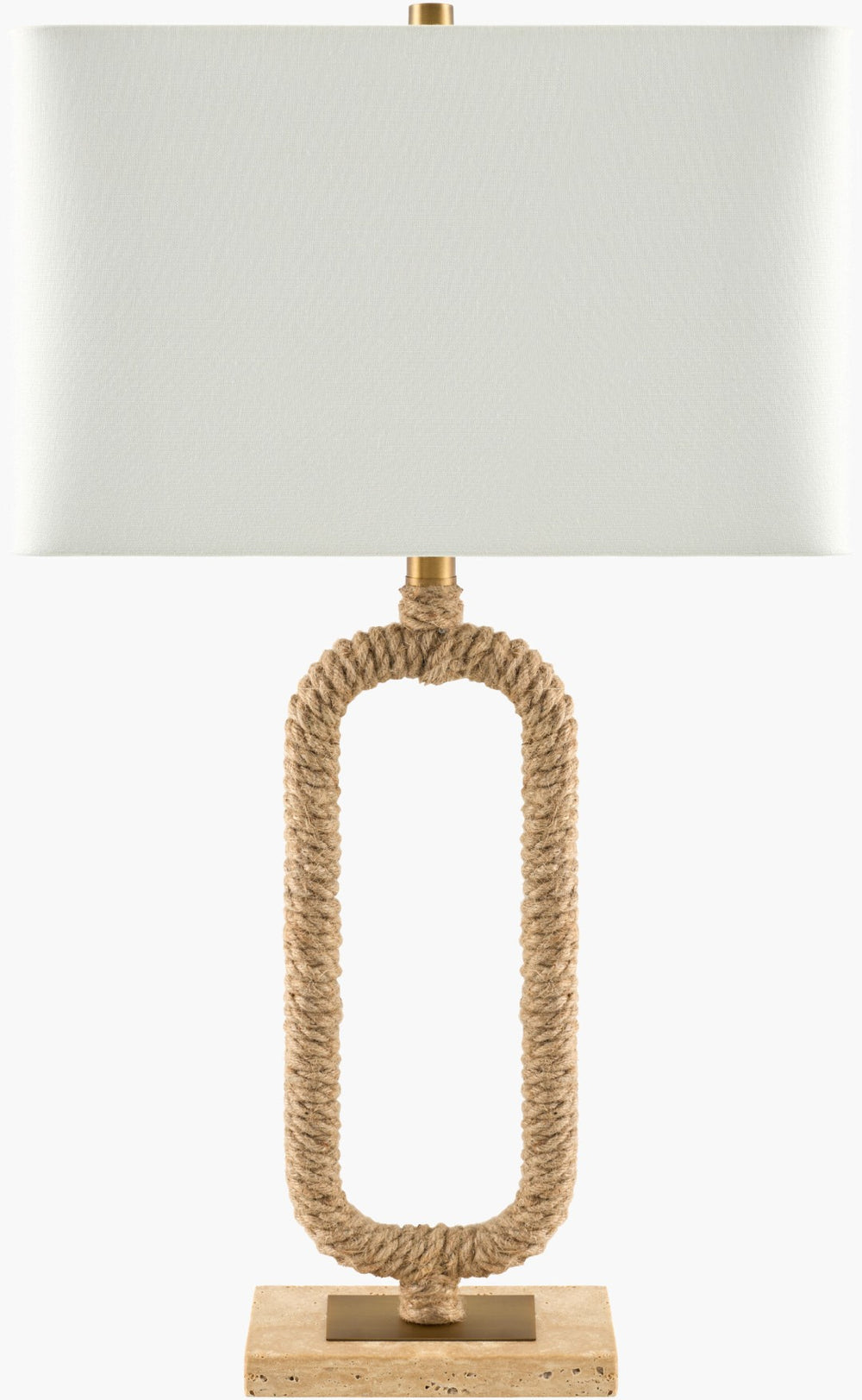 Surya Cerano Industrial Metal Frame Table Lamp with Linen Shade for Bedroom or Console CRNO-001