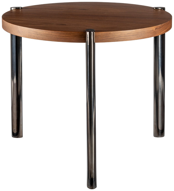 Caro CRO-001 26"H x 24"W x 24"D End Table CRO-001  Top: Dark Brown; Base: Black Surya