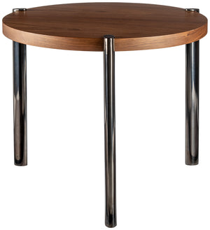 Caro CRO-001 26"H x 24"W x 24"D End Table CRO-001  Top: Dark Brown; Base: Black Surya