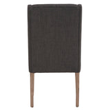 Homelegance By Top-Line Griffin Tufted Linen Upholstered Side Chairs (Set of 2) Dark Grey Rubberwood