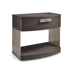 Bernhardt Bernhardt Geneve Oak and Cast Aluminum Nightstand with Usb Charging Modern Bedroom 392228