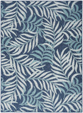 Nourison Garden Oasis GOA01 Machine Made Power-loomed Borderless Design Indoor/Outdoor Tropical Outdoor Rug Navy, Navy 100% Polypropylene 99446959089