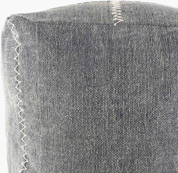 Surya Charlie Pouf – Stylish 18” Woven Accent Piece For Extra Seating & Modern Cottage Charm In Your Home Gray Cotton,Cotton,Polybeads Crpf001-181818