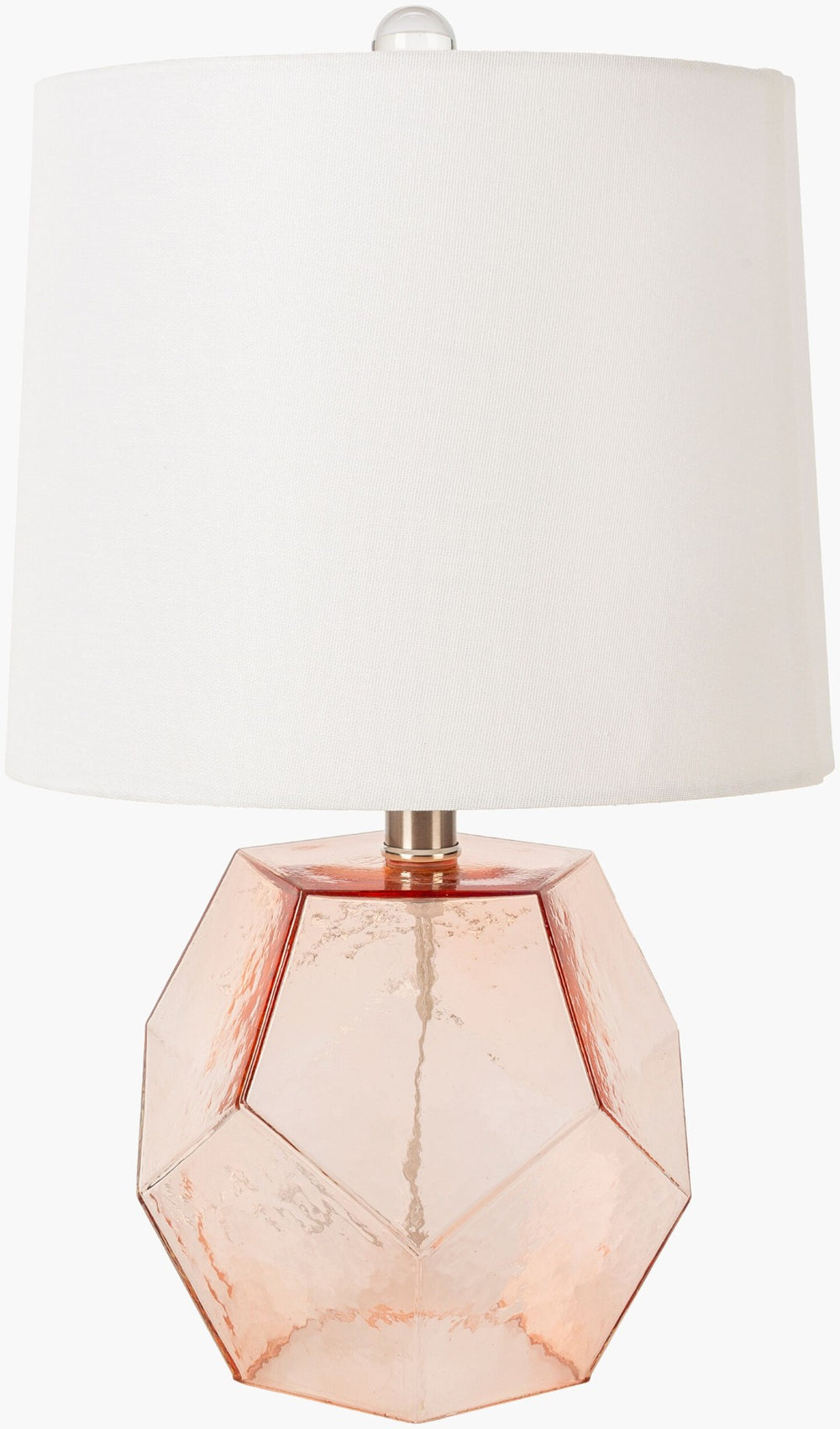 Livabliss Cirque Crystal Glass Metal Table Lamp with Linen Shade for Bedroom or Console CRQ-001