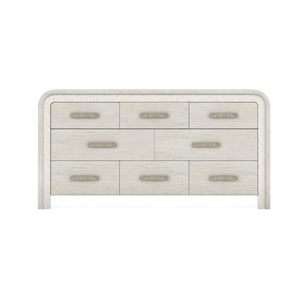 A.R.T. Furniture Ashlar Dresser: Coastal Modern Elegance With 8 Drawers, Cedar Lined Bottom, And Unique Rippling Texture Beige Parawood Solids,Birch Veneers,Resin,Metal 333130-2250