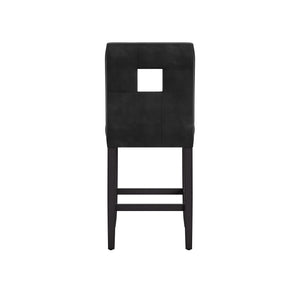 Homelegance By Top-Line Adalynn Keyhole Counter Height High Back Stools (Set of 2) Black Rubberwood