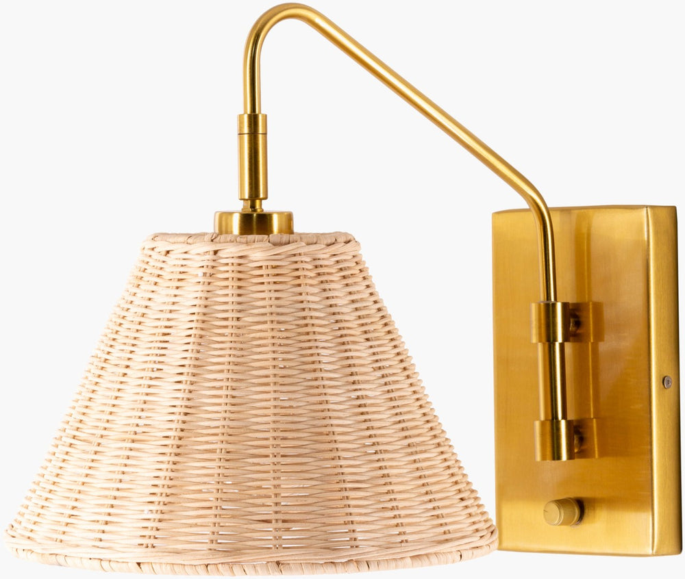 Livabliss Cerro Woven Rattan Metal Wall Sconce Bohemian Ambient Light for Living Room CRR-001