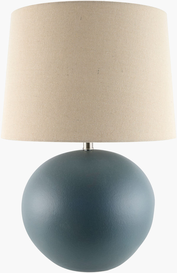 Surya Chronos 26" Elegant Accent Table Lamp With Ceramic Body & Linen Shade For Cozy Ambiance Body, Green,Shade (Outside), Cream,Shade (Inside), White,Finial, Metallic ,Nickel,Harp, Metallic ,Nickel,Cord, Translucent Ceramic,Linen,Iron Crs-002