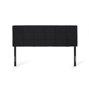 English Elm Christopher Knight Home® - King Linen Upholstered Headboard with Tufted Waffle Stitch, Piped Edges & Adjustable Height, 81" Black 66869.00BLK
