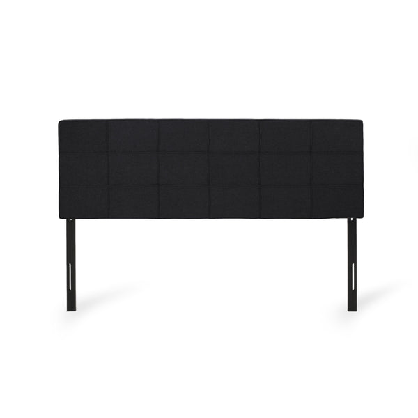 English Elm Christopher Knight Home® - King Linen Upholstered Headboard with Tufted Waffle Stitch, Piped Edges & Adjustable Height, 81" Black 66869.00BLK