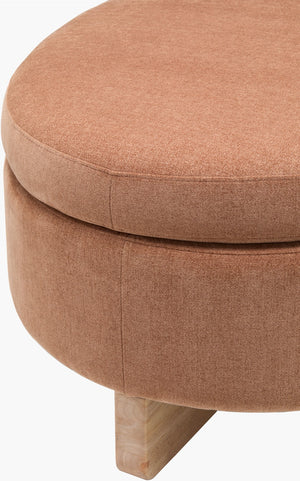 Surya Corson 20"H X 32"W X 48"D Ottoman - Stylish Polyester Upholstered Design For Home Decor & Comfort Upholstery, Peach,Base, Brown Polyester,Rubber Wood,Polyester Wrapped Foam,Polyester Wrapped Foam,Polyester,Polyfill Crsn002-203248