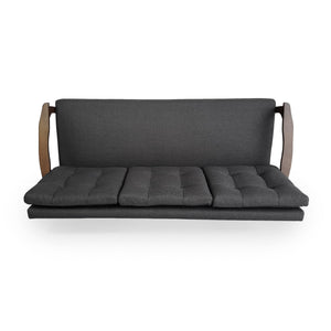 English Elm Christopher Knight Home® - Athena Charcoal Grey Mid-Century 3-Seater Waffle Stitch Tufted Sofa with Rubberwood Legs, 66" 65344.00BLK