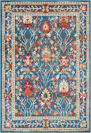 Livabliss Crafty Traditional Polypropylene Accent Rug for Entryways Hallways and High Traffic Floors Dark Blue, Navy 5'1" x 7'5" CRT2308-5174