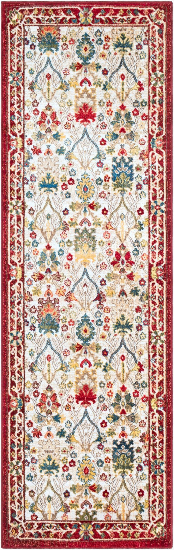 Livabliss Crafty Machine Woven Polypropylene Accent Rug Traditional Modern Pattern for Entryways Burgandy, Rust 2'6" x 7'10" CRT2309-26710