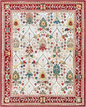 Livabliss Crafty Machine Woven Polypropylene Accent Rug Traditional Modern Pattern for Entryways Burgandy, Rust 7'10" x 9'10" CRT2309-710910