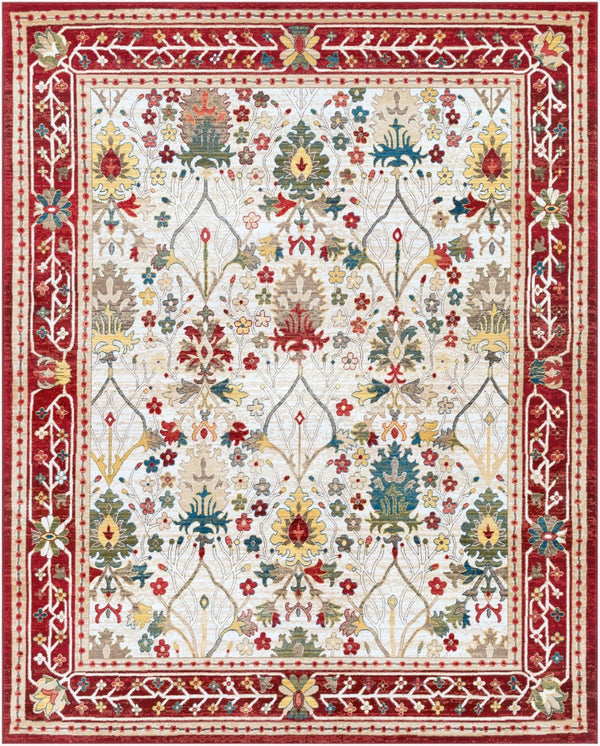 Livabliss Crafty Machine Woven Polypropylene Accent Rug Traditional Modern Pattern for Entryways Burgandy, Rust 7'10" x 9'10" CRT2309-710910