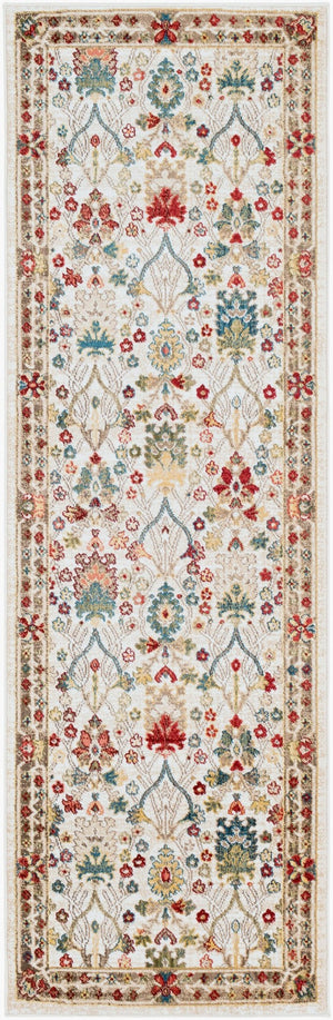 Livabliss Crafty Traditional Polypropylene Woven Rug for Entryways Hallways and High Traffic Areas Burgandy, White 2'6" x 7'10" CRT2311-26710