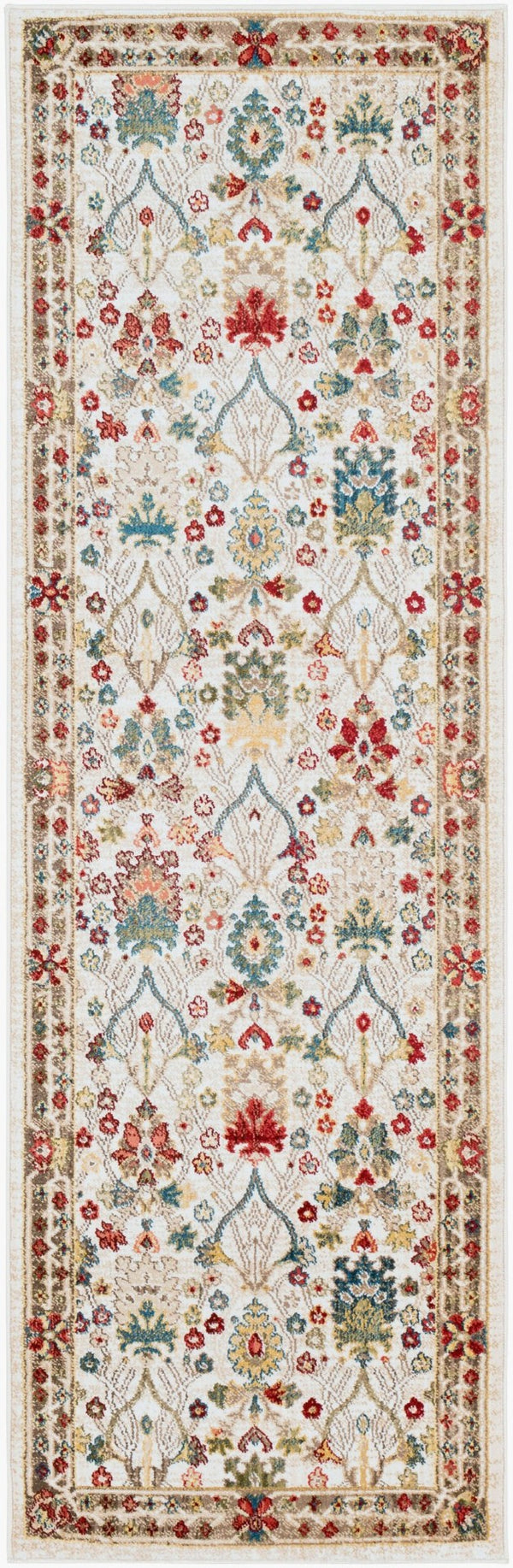 Livabliss Crafty Traditional Polypropylene Woven Rug for Entryways Hallways and High Traffic Areas Burgandy, White 2'6" x 7'10" CRT2311-26710