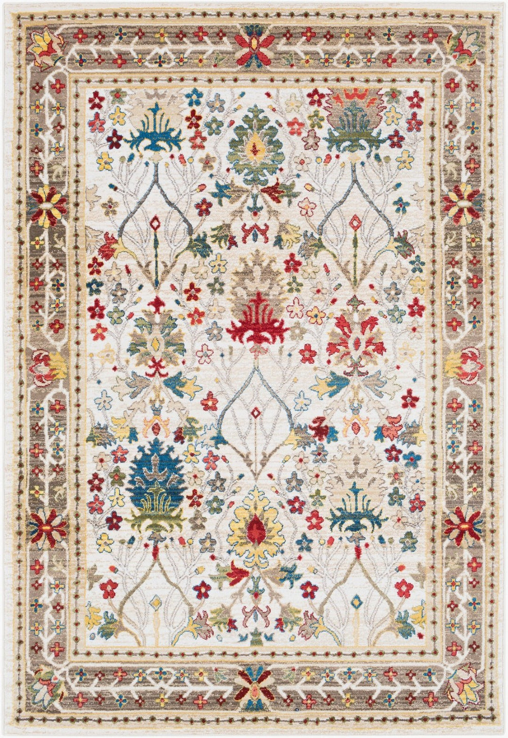 Livabliss Crafty Traditional Polypropylene Woven Rug for Entryways Hallways and High Traffic Areas Burgandy, White 2'7" x 4'11" CRT2311-35