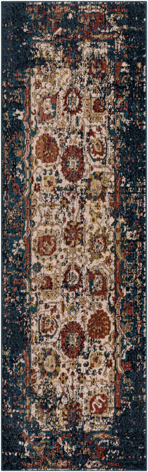 Livabliss Crafty Traditional Pattern Runner Rug Turkish Woven Polypropylene Hallway Entryway Blue, Red 2'6" x 7'10" CRT2320-26710