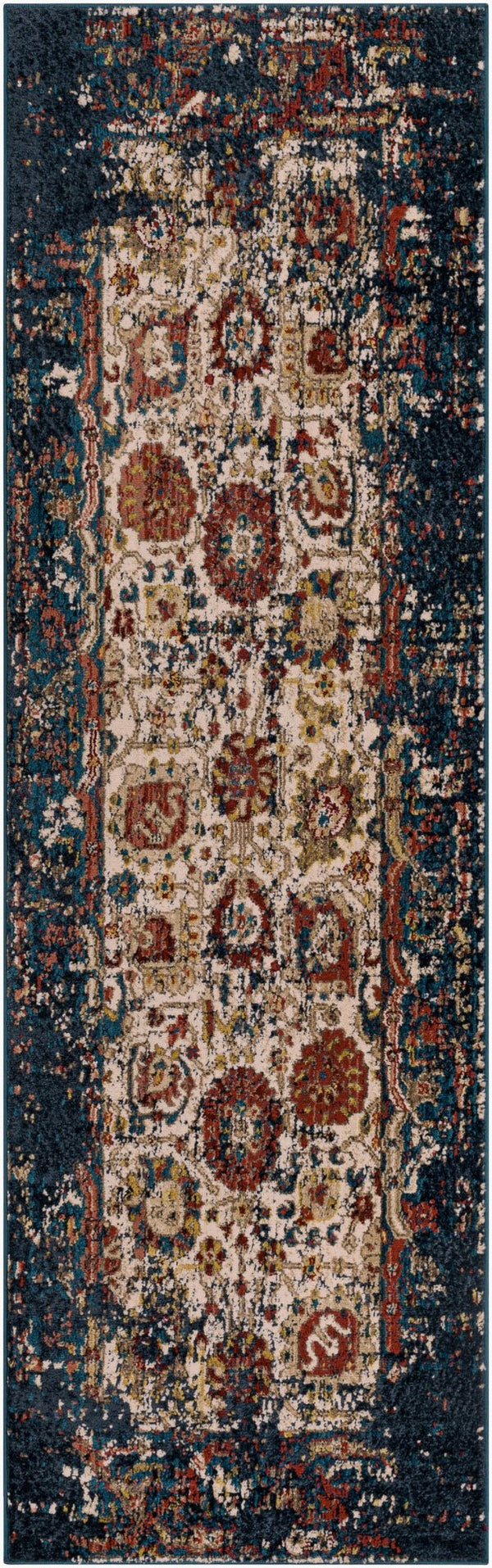 Livabliss Crafty Traditional Pattern Runner Rug Turkish Woven Polypropylene Hallway Entryway Blue, Red 2'6" x 7'10" CRT2320-26710
