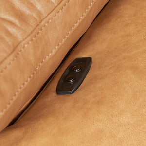 Hooker Furniture Jericho Oversized Power Recliner In Dallas Toffee Leather With Sleigh Wood Sides, Pillow Arms, Motorized Headrest And Hidden Controls 43.20 L x 53.50W x 32.20H SS461-PH1-087