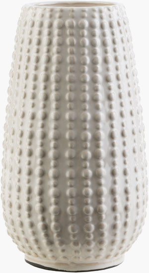 Livabliss Clearwater Ceramic Accent Vase with Handcrafted Surface Detail for Mantel or Console CRW405-M