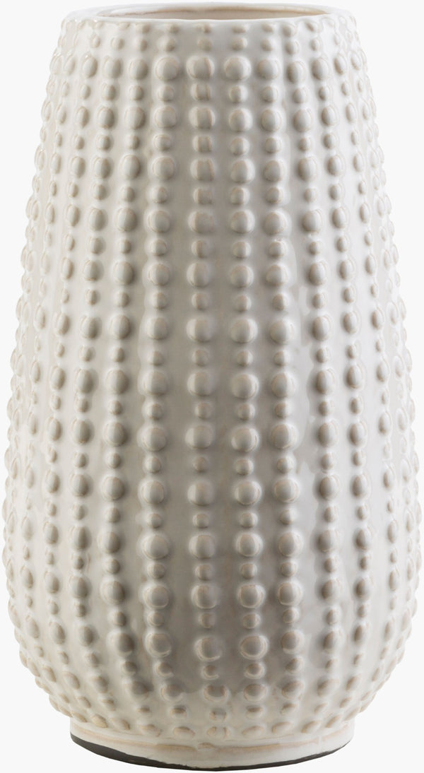 Livabliss Clearwater Ceramic Accent Vase with Handcrafted Surface Detail for Mantel or Console CRW405-M