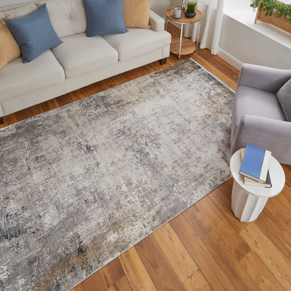 Feizy Rugs Cadiz Abstract Geometric Area Rug – Luxurious, Machine-woven Design Inspired By Spanish Elegance Ivory,Taupe,Gray Viscose,Acrylic 8663892flgyivyi89