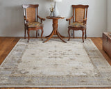Feizy Rugs Celene Viscose/Polyester Machine Made French & Victorian Rug Tan/Brown/Gray 10' x 14'