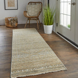 Feizy Rugs Payton Viscose/Wool Hand Knotted Global Rug Gold/Tan/Ivory 2'-6" x 10'