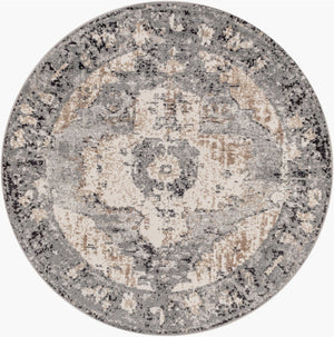 Livabliss Chelsea Traditional Area Rug Turkey Woven Polypropylene for Large Formal Living Rooms Dark Brown, Cam 5'3" x 5'3" Round CSA2304-53RD