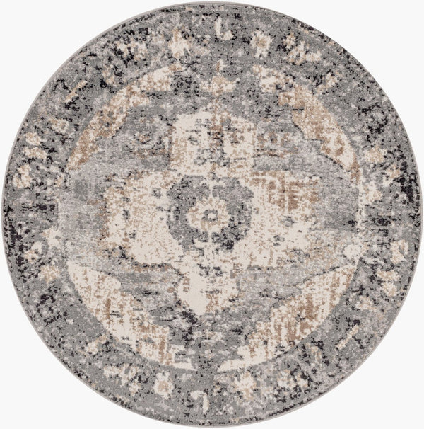Livabliss Chelsea Traditional Area Rug Turkey Woven Polypropylene for Large Formal Living Rooms Dark Brown, Cam 5'3" x 5'3" Round CSA2304-53RD
