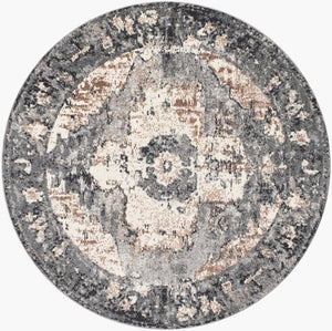 Livabliss Chelsea Traditional Area Rug Turkey Woven Polypropylene for Large Formal Living Rooms Dark Brown, Cam 6'7" x 6'7" Round CSA2304-67RD