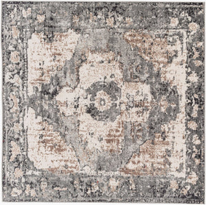 Livabliss Chelsea Traditional Area Rug Turkey Woven Polypropylene for Large Formal Living Rooms Dark Brown, Cam 7'10" x 7'10" Square CSA2304-710SQ
