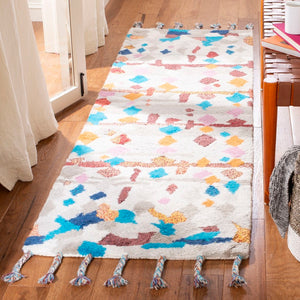 Safavieh Casablanca Shag 216 Hand Tufted  Rug Ivory / Multi 1'-6" x 3'-9"