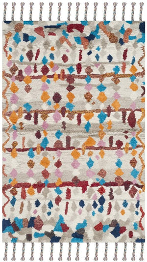 Safavieh Casablanca Shag 216 Hand Tufted  Rug Ivory / Multi 1'-6" x 3'-9"