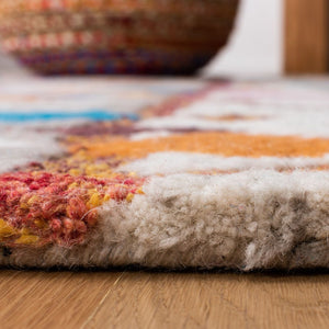 Safavieh Casablanca Shag 216 Hand Tufted  Rug Ivory / Multi 1'-6" x 3'-9"