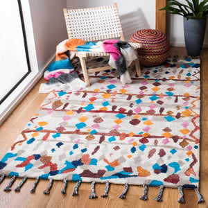 Safavieh Casablanca Shag 216 Hand Tufted  Rug Ivory / Multi 1'-6" x 3'-9"