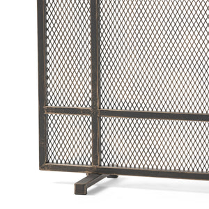 English Elm Christopher Knight Home® - FIRE Screen Black & Gold Iron Fireplace Guard — Decorative Mesh Safety Shield 42.75x33.25x3 in 65183.00BBGLD