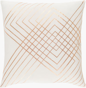 Surya Crescent 18”X18” Modern Cotton Accent Pillow - Plush Elegance For Sofa & Bed, Easy Care Design Bronze Cotton,Cotton Csc003-1818p