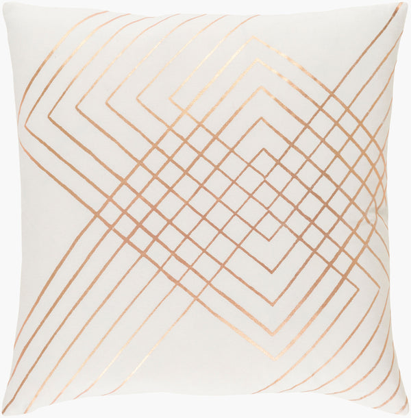 Surya Crescent 18”X18” Modern Cotton Accent Pillow - Plush Elegance For Sofa & Bed, Easy Care Design Bronze Cotton,Cotton Csc003-1818p
