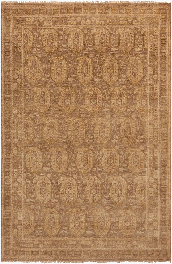Surya Cheshire Handmade 2' X 3' Wool Rug - Elegant Hand-knotted Design With Fringe For Chic Home Décor Dark Brown Nz Wool Csh6009-5686