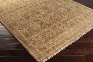 Surya Cheshire Handmade 2' X 3' Wool Rug - Elegant Hand-knotted Design With Fringe For Chic Home Décor Dark Brown Nz Wool Csh6009-5686