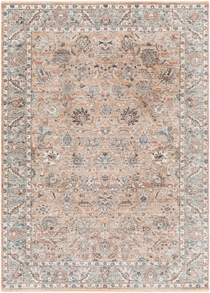 Carlisle CSI-2300 8'10" x 12'6" Machine Woven Rug CSI2300-810126  Mauve, Pale Blue, Ivory, Denim, Light Gray, Rust Surya
