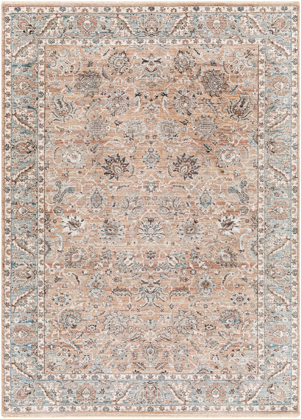Carlisle CSI-2300 8'10" x 12'6" Machine Woven Rug CSI2300-810126  Mauve, Pale Blue, Ivory, Denim, Light Gray, Rust Surya
