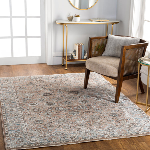 Carlisle CSI-2300 8'10" x 12'6" Machine Woven Rug CSI2300-810126  Mauve, Pale Blue, Ivory, Denim, Light Gray, Rust Surya