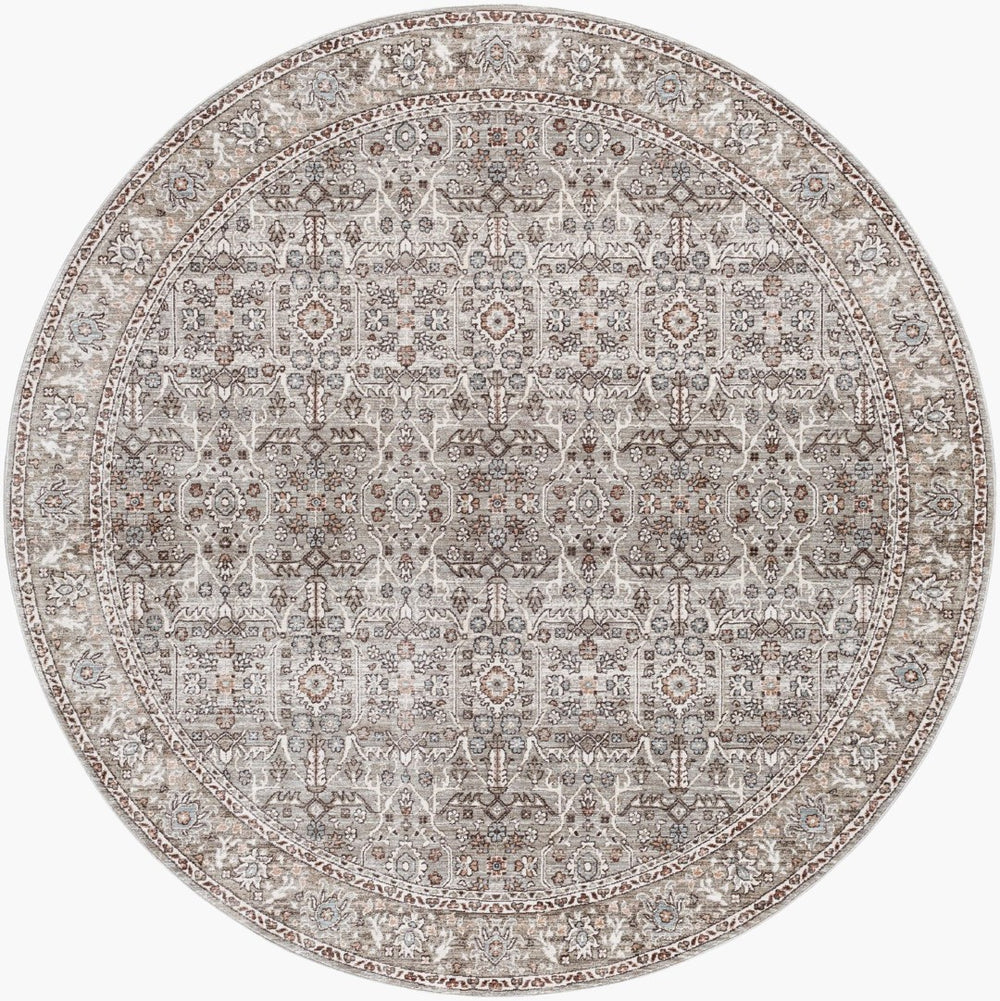 Livabliss Carlisle Traditional Polyester Area Rug Turkey Woven Medium Pile Living Room Floor Dusty Sage, Lig 7'10" x 7'10" CSI2301-710RD