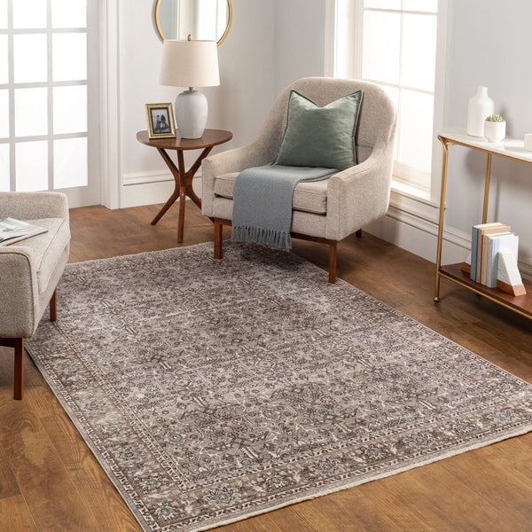 Livabliss Carlisle Traditional Polyester Area Rug Turkey Woven Medium Pile Living Room Floor Dusty Sage, Lig 7'10" x 7'10" CSI2301-710RD