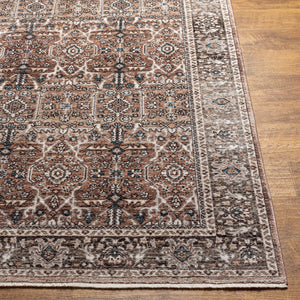 Carlisle CSI-2302 8'10" x 12'6" Machine Woven Rug CSI2302-810126  Dusty Pink, Medium Brown, Light Gray, Pale Blue, Brown, Denim Surya